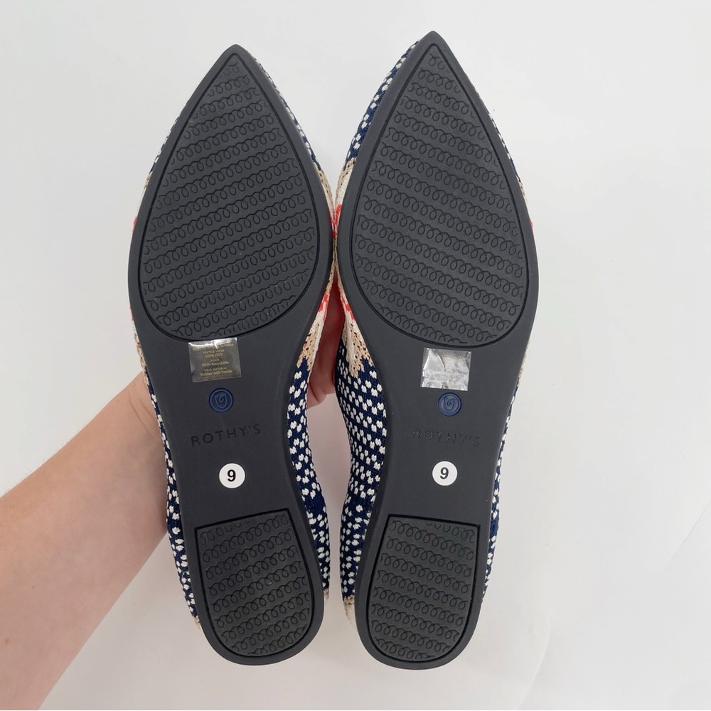 Rare Sapphire Floral Print Rothys Flat Point Shoes - Picture 6 of 6